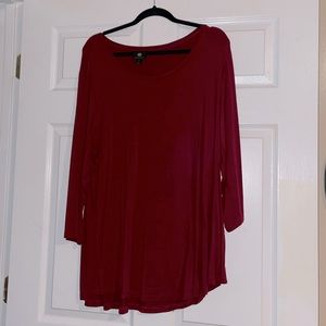 dark red long sleeve tunic